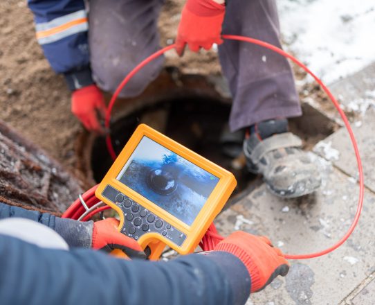 Septic system inspection being carried out before a home purchase